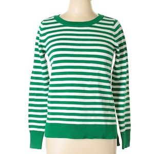Liz Claiborne 100% Cotton Striped Pullover Sweater